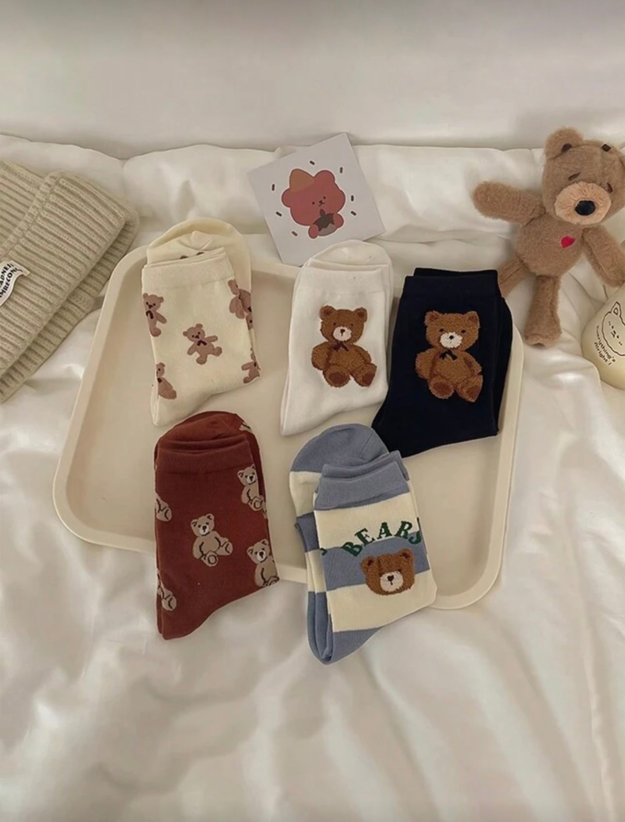 Women's Bear Pattern Mid-Calf Socks