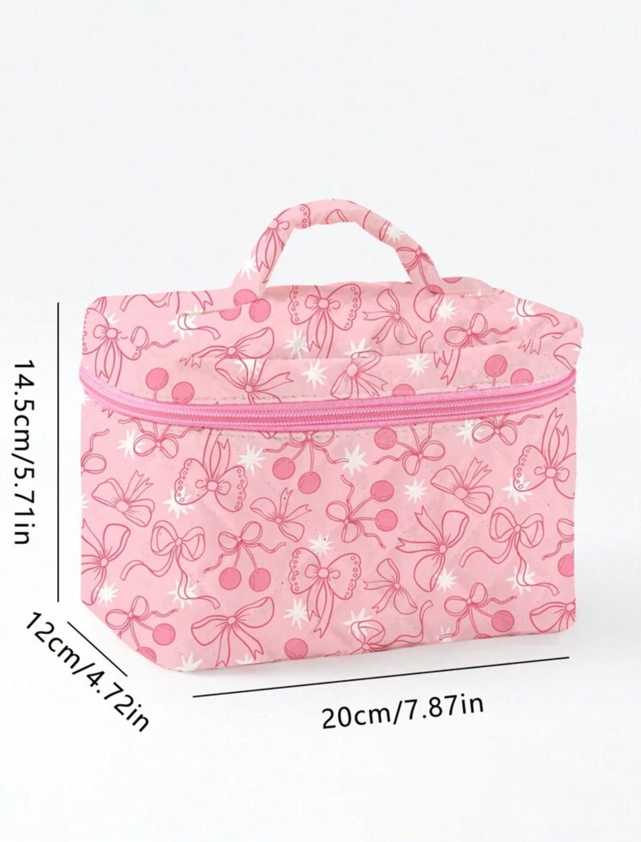 Ashley Baxter Artist Girlcore Cherry Pattern Portable Makeup Bag