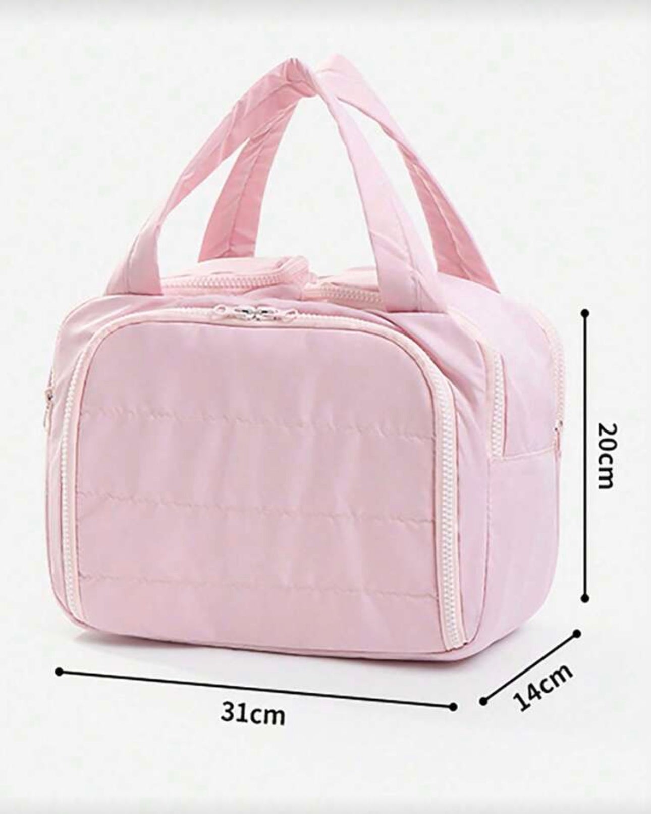 Dual Wide Opening Large Capacity Fluffy Makeup Bag Multifunctional