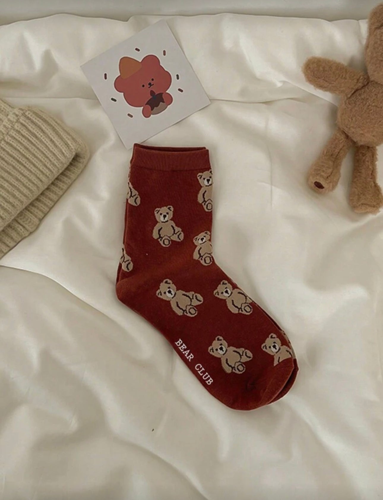 Women's Bear Pattern Mid-Calf Socks