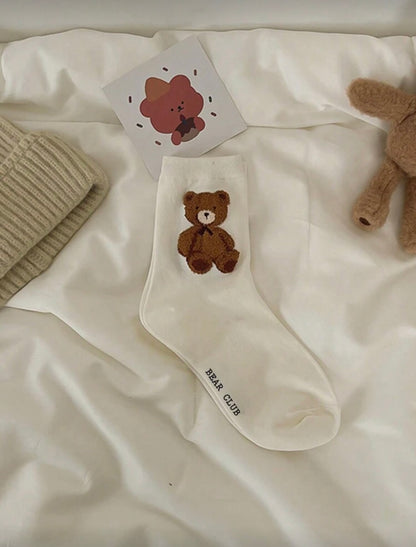 Women's Bear Pattern Mid-Calf Socks