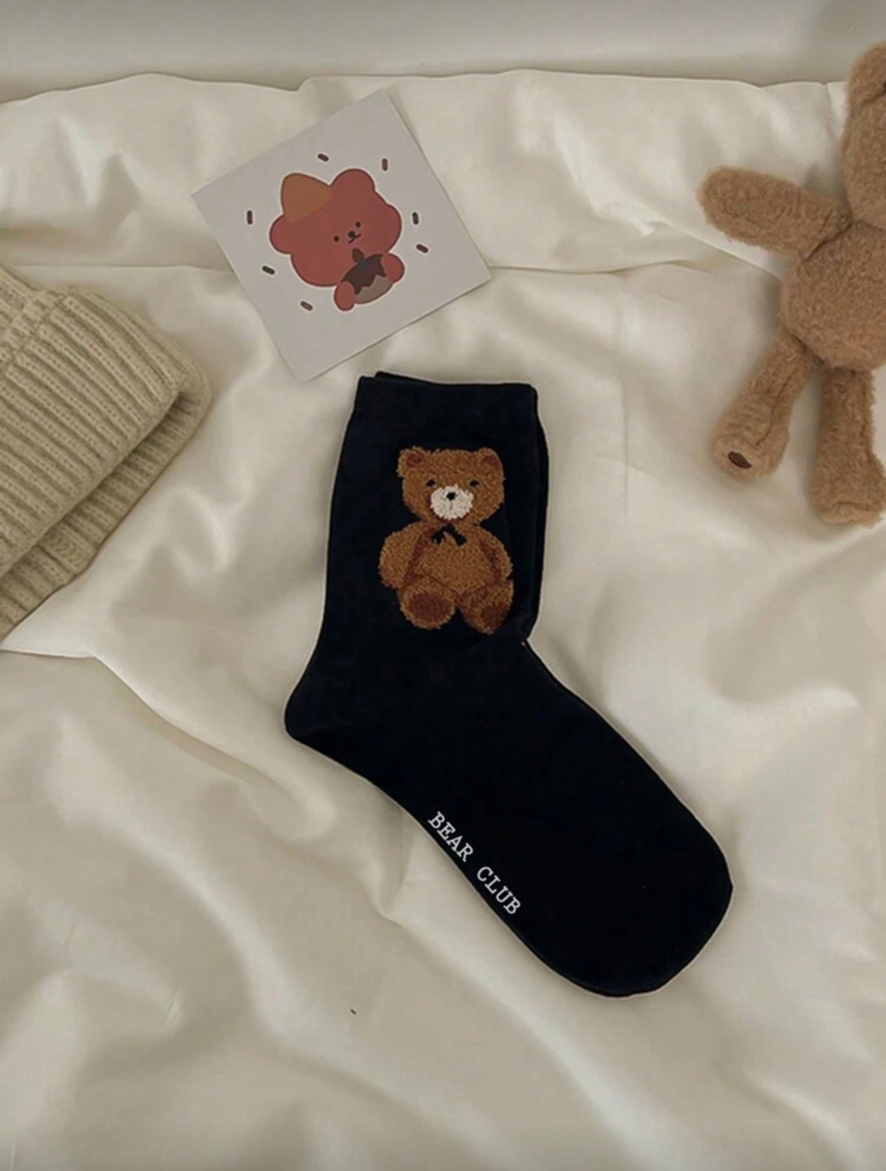 Women's Bear Pattern Mid-Calf Socks
