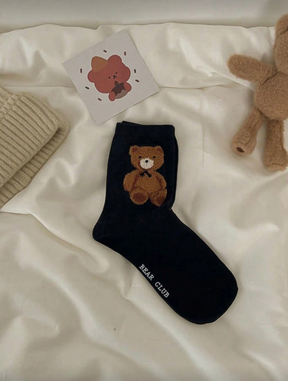 Women's Bear Pattern Mid-Calf Socks