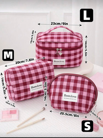 Y2K Vintage Foam Checkered Cosmetic Bag