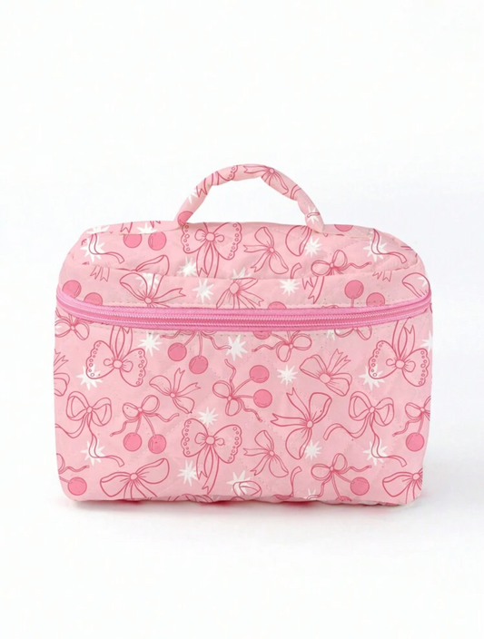 Ashley Baxter Artist Girlcore Cherry Pattern Portable Makeup Bag