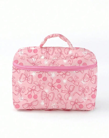 Ashley Baxter Artist Girlcore Cherry Pattern Portable Makeup Bag