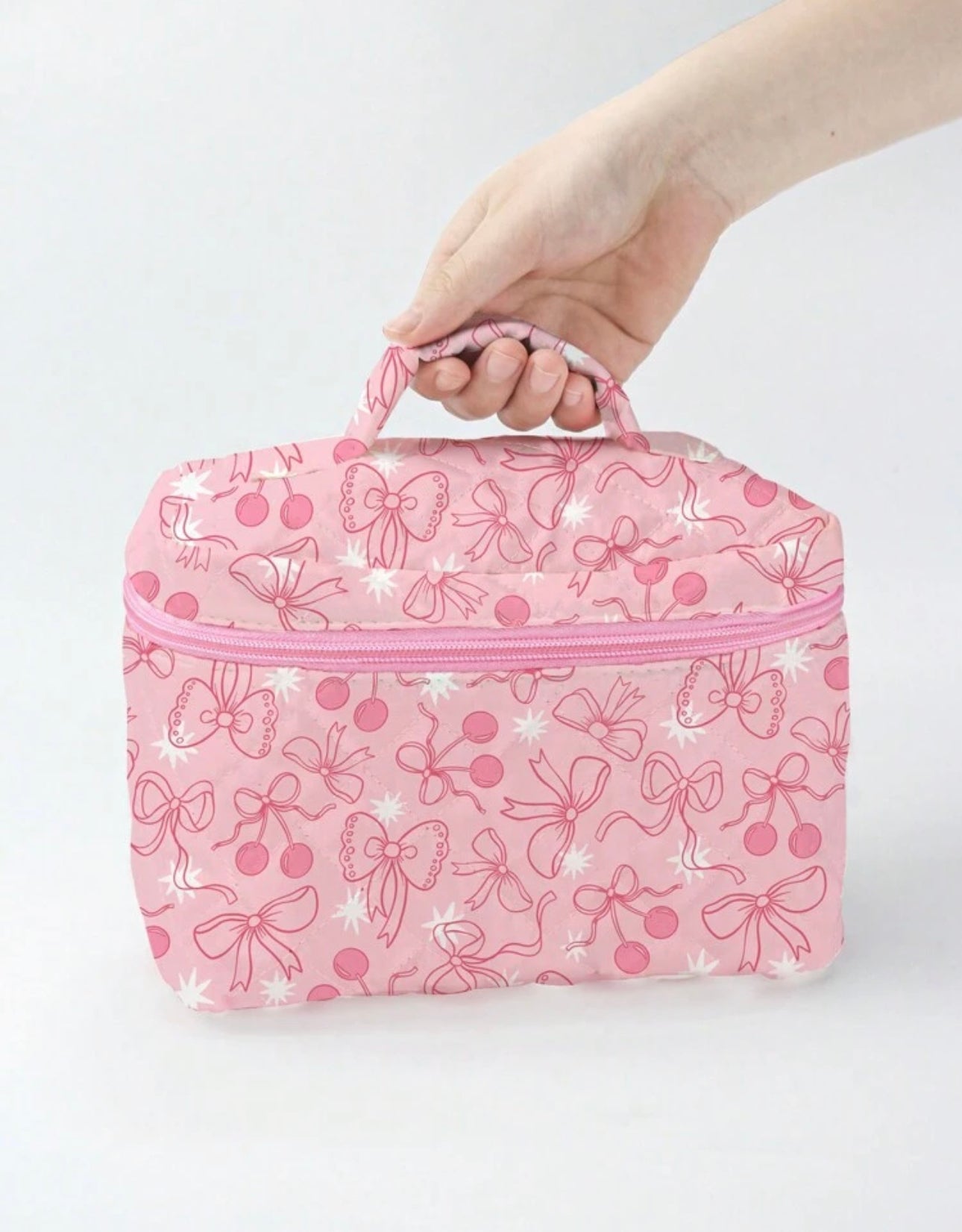 Ashley Baxter Artist Girlcore Cherry Pattern Portable Makeup Bag