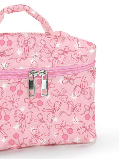 Ashley Baxter Artist Girlcore Cherry Pattern Portable Makeup Bag