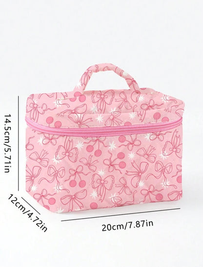 Ashley Baxter Artist Girlcore Cherry Pattern Portable Makeup Bag
