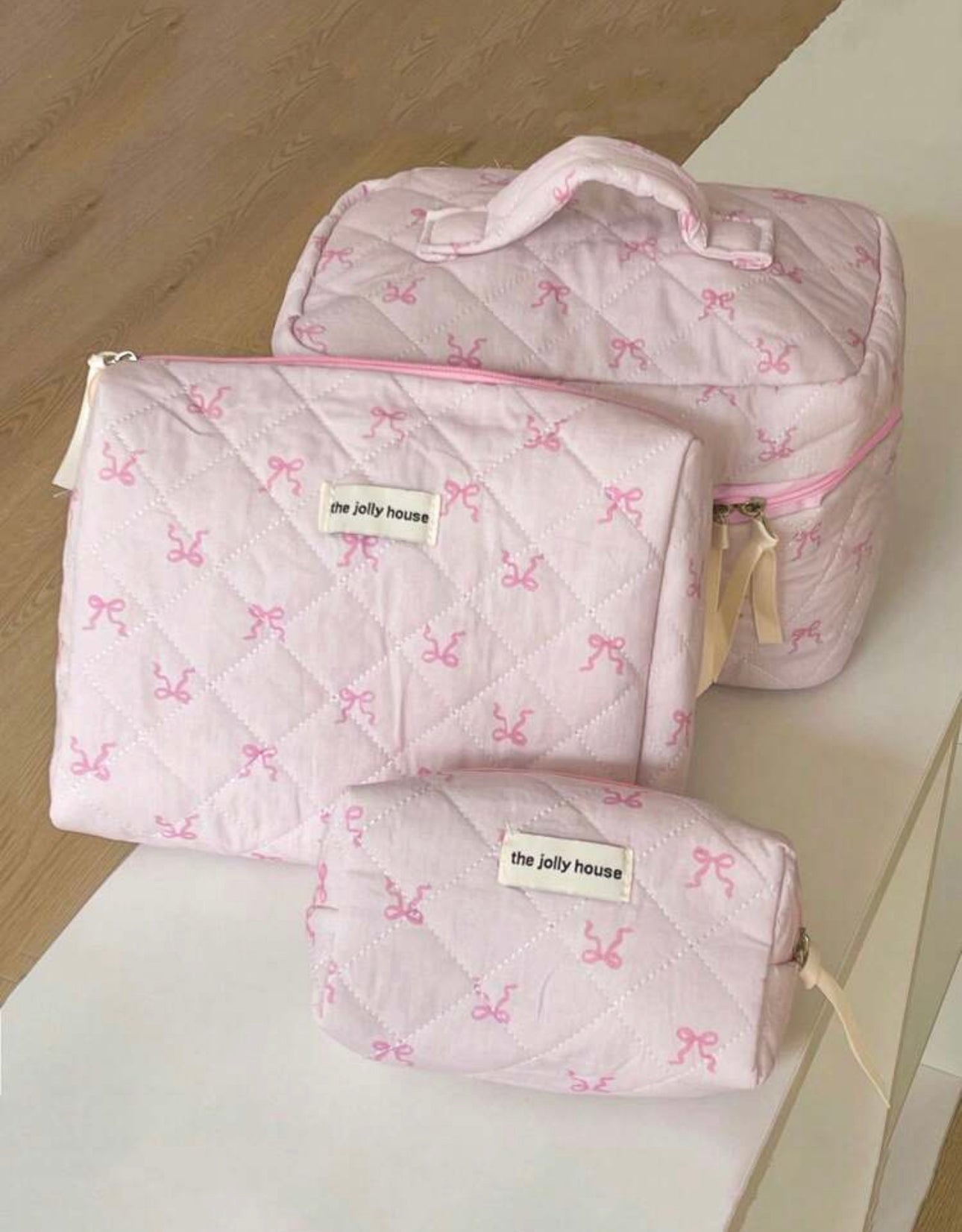 Set Flower And Bowknit Print