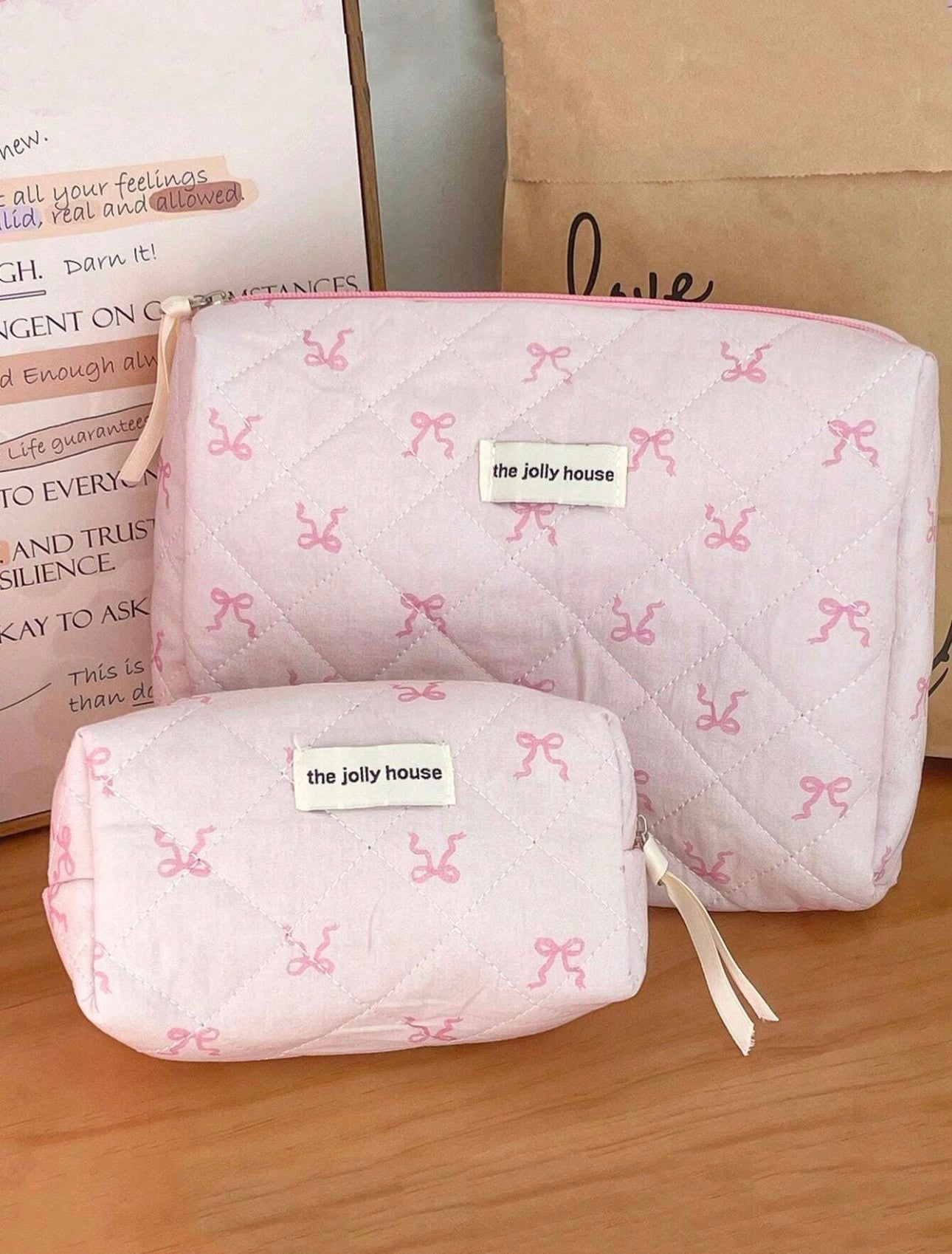 Set Flower And Bowknit Print