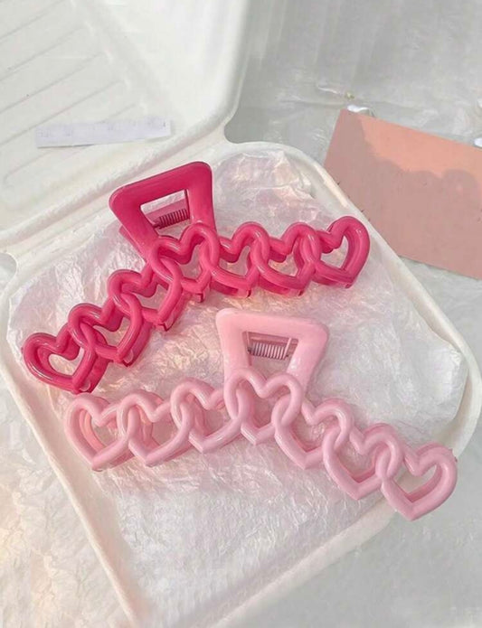 Y2K Cute & Elegant Pink Heart Hollow Big Size
