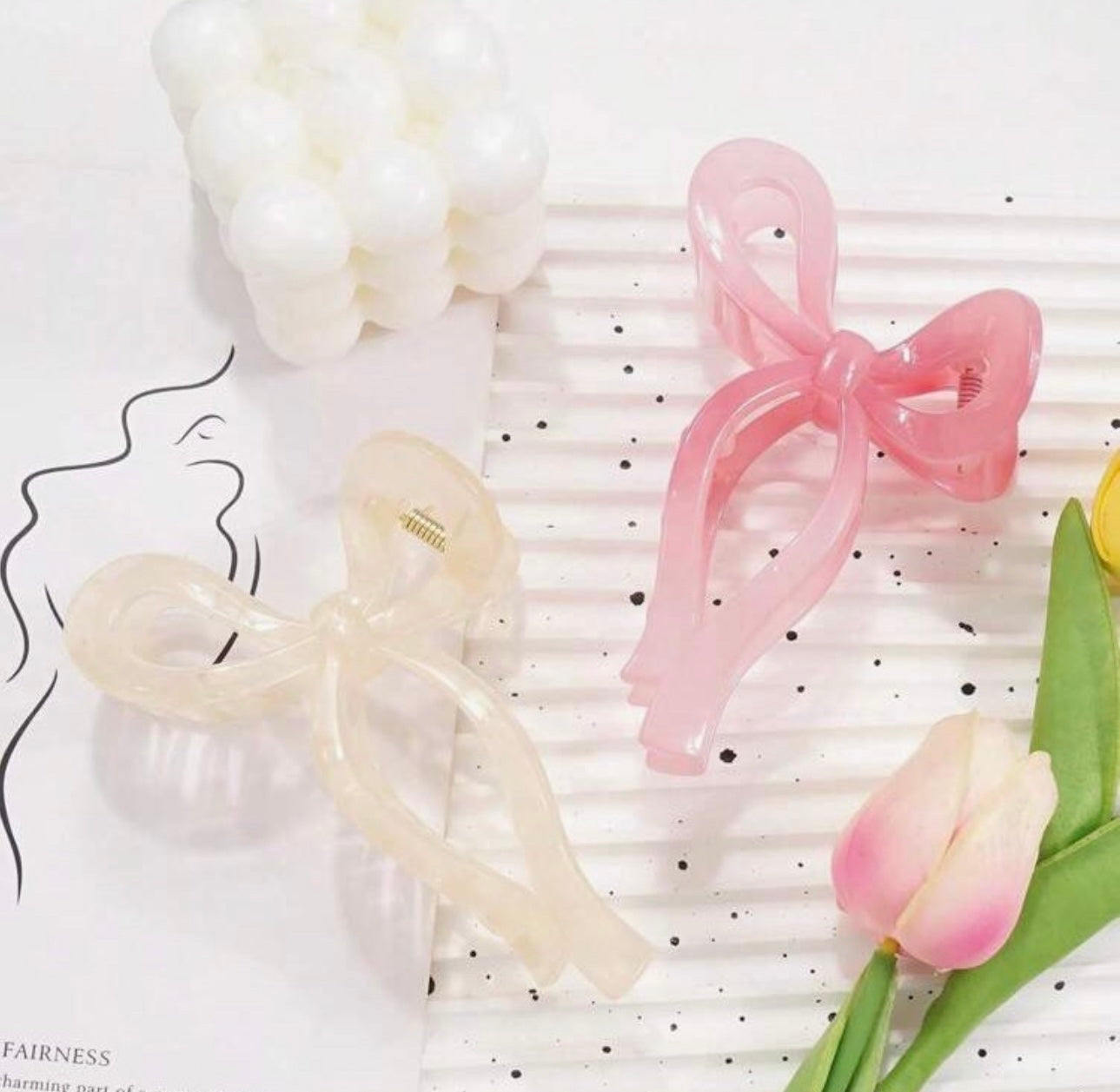 Ribbon Bow Hair Clips