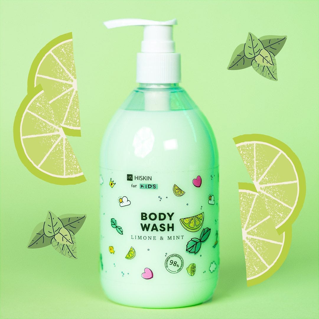 Hiskin Kids Body Wash Limone & Mint